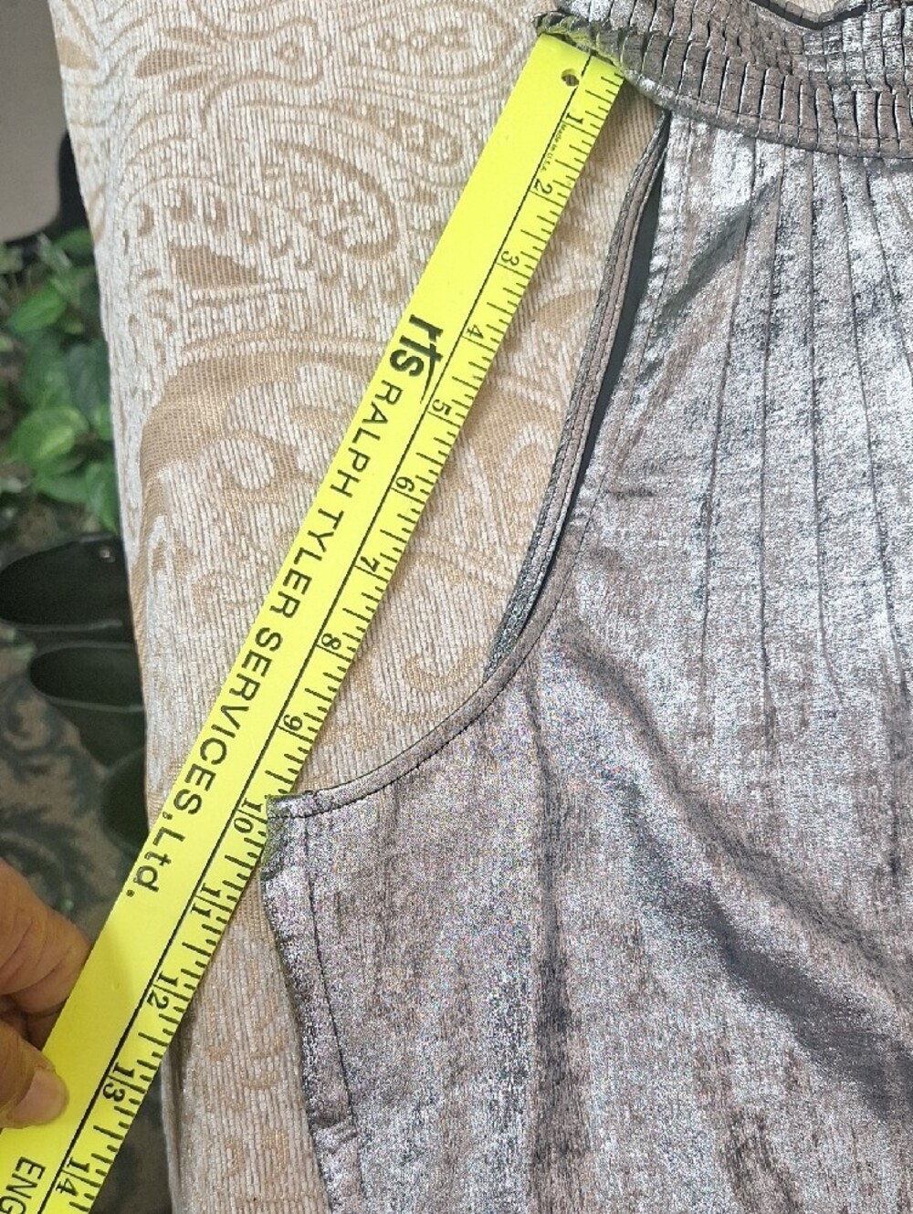 White House Black Market Silver Metallic Halter Camisole Size 12 NWT - Picture 7 of 10